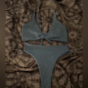 Black dog Sky Blue Women's bikini Set